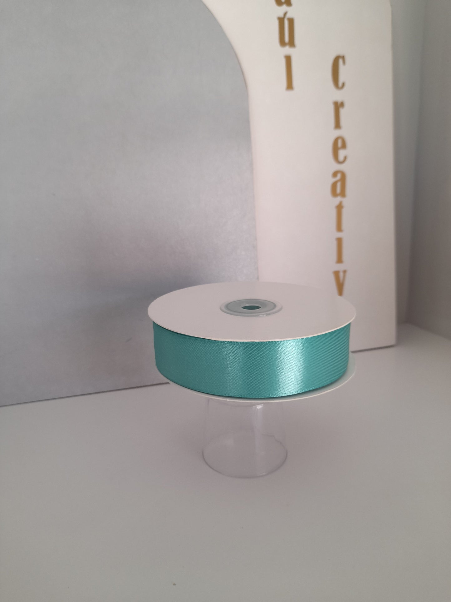 Cinta Satín 1 pulgada verde aqua