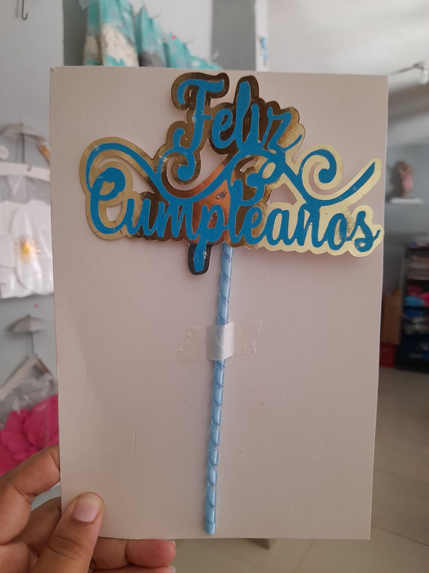2.51 toppers feliz cumpleaños fondo espejo