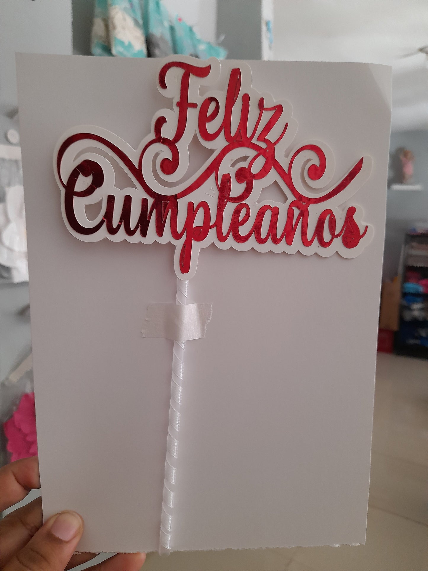2.51 toppers feliz cumpleaños espejo fondo blanco