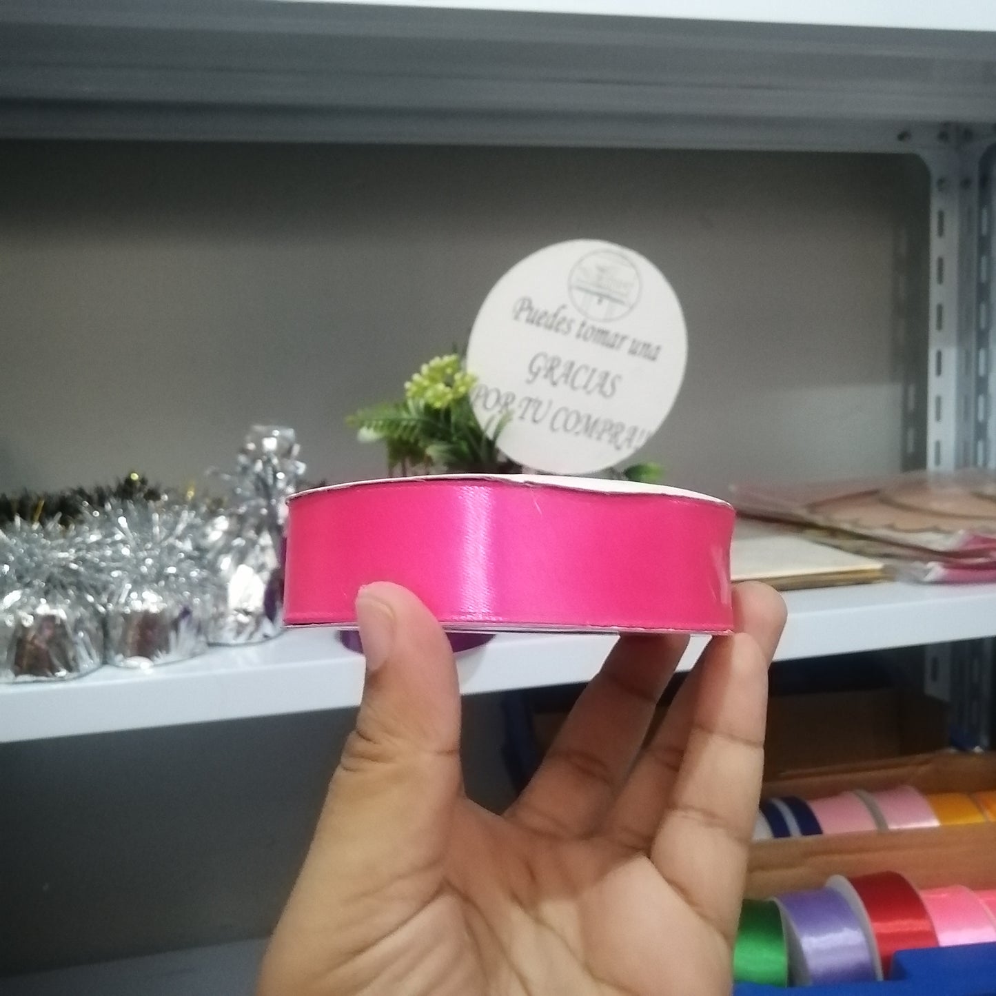 Cinta Satín 1 pulgada rosado oscura