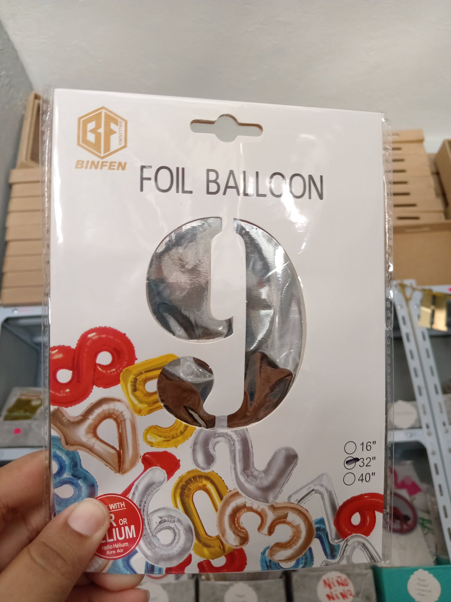 7.6 Globos metálicos 32" Números plateado
