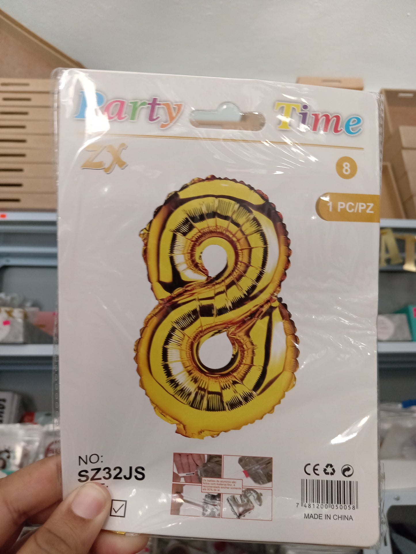 Globos metálicos 32" Números dorado
