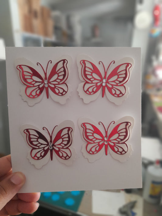 Mariposas rojas 2 capas 2pulg DMF