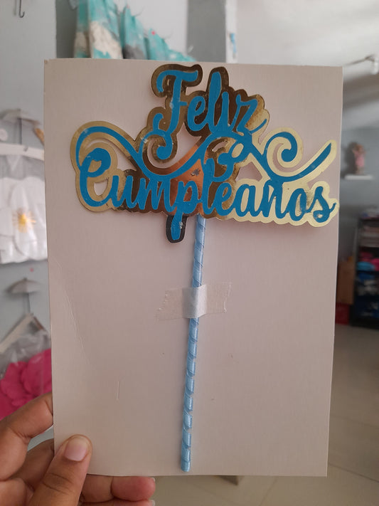 2.51 toppers feliz cumpleaños fondo espejo