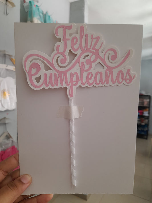 2.51 topper feliz cumpleaños mate