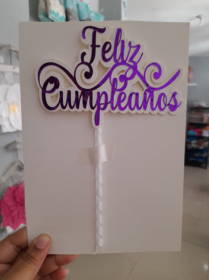 2.51 toppers feliz cumpleaños espejo fondo blanco