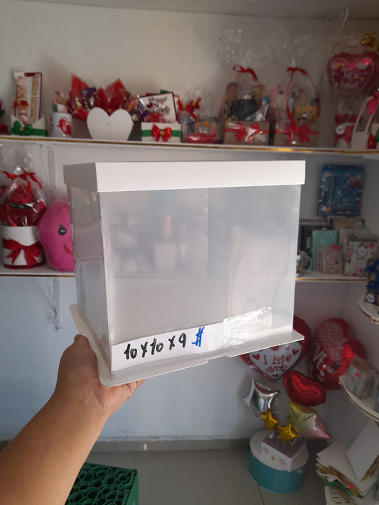 Caja de acetato 10x10x9 pulg (26x26x24cm)