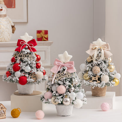 Mini Árbol para escritorio con luces y efecto nevado