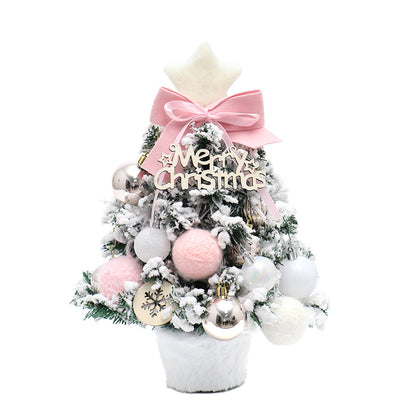 Mini Árbol para escritorio con luces y efecto nevado