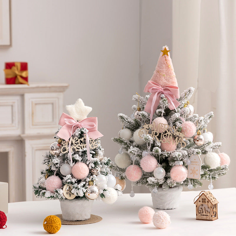 Mini Árbol para escritorio con luces y efecto nevado