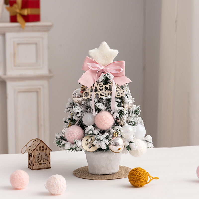 Mini Árbol para escritorio con luces y efecto nevado