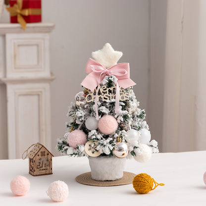 Mini Árbol para escritorio con luces y efecto nevado