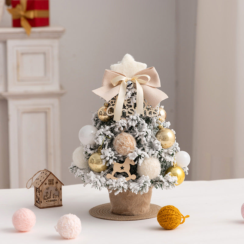 Mini Árbol para escritorio con luces y efecto nevado