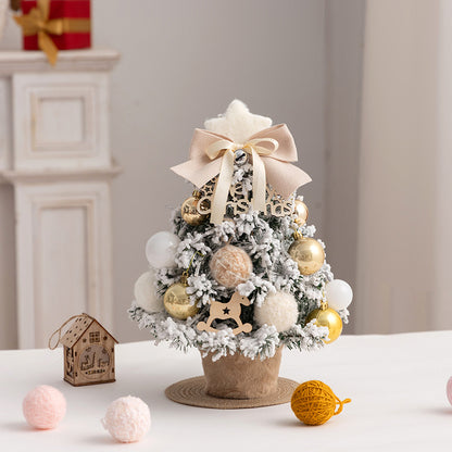 Mini Árbol para escritorio con luces y efecto nevado