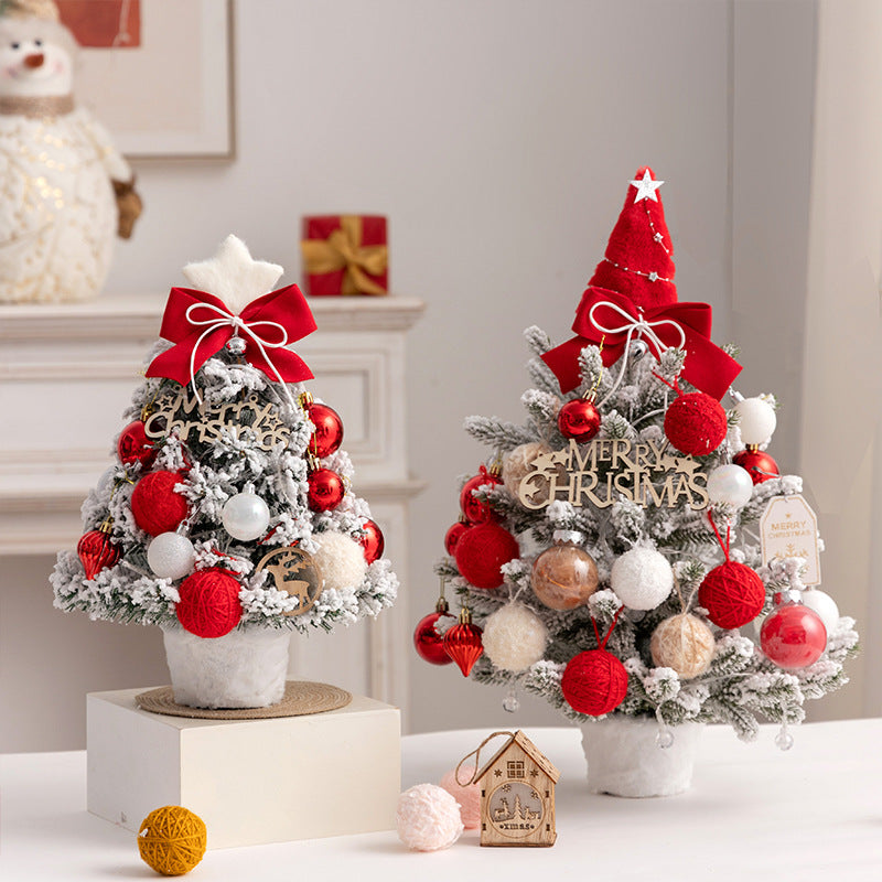 Mini Árbol para escritorio con luces y efecto nevado