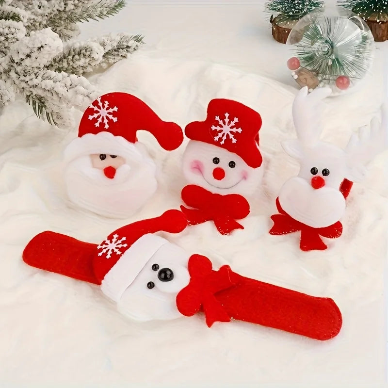Pulseras con diseños de Santa, muñeco de nieve y reno