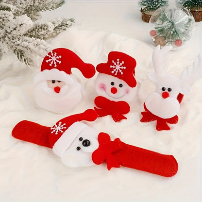 Pulseras con diseños de Santa, muñeco de nieve y reno