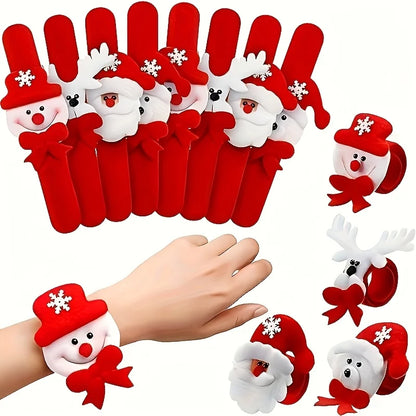 Pulseras con diseños de Santa, muñeco de nieve y reno