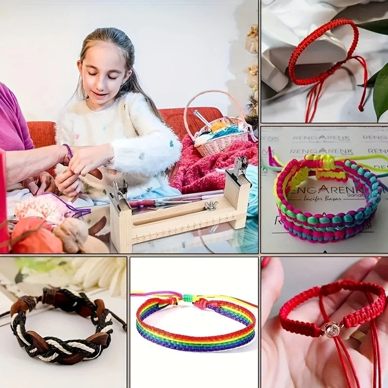 Telar de Madera para Pulseras DIY con Largo Ajustable