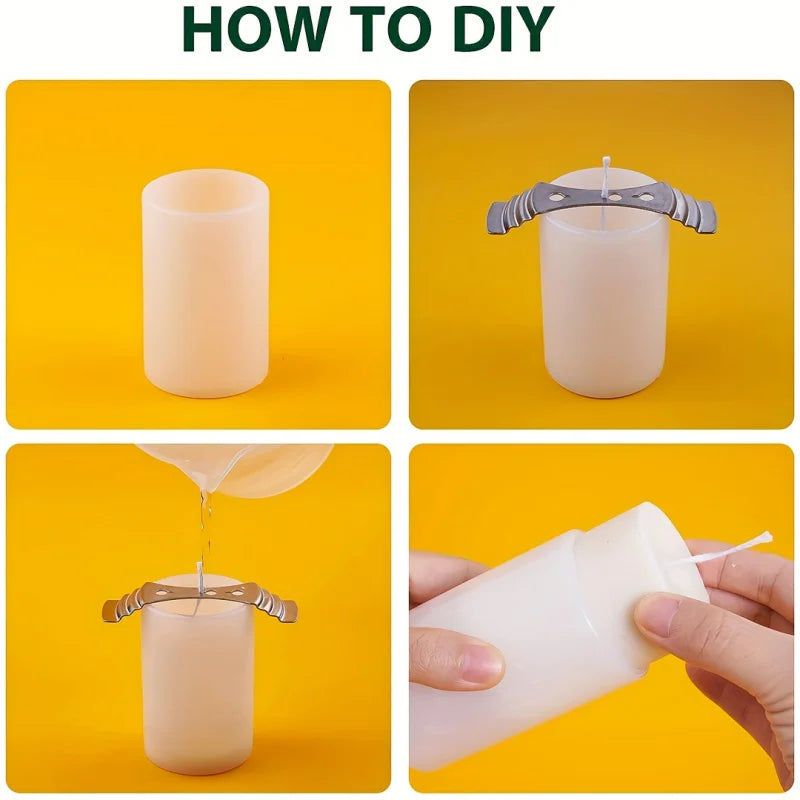 Set de 4 Moldes Cilíndricos de Silicona para Velas DIY