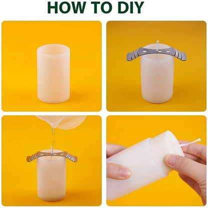 Set de 4 Moldes Cilíndricos de Silicona para Velas DIY
