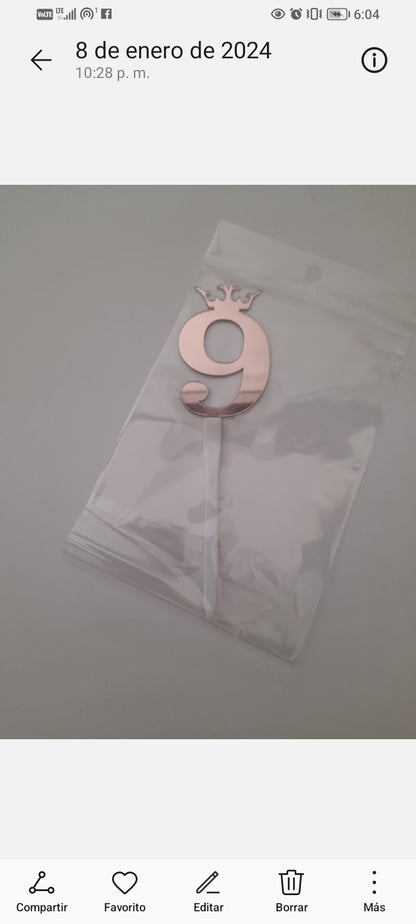 DIN Números Acrílico rosa gold