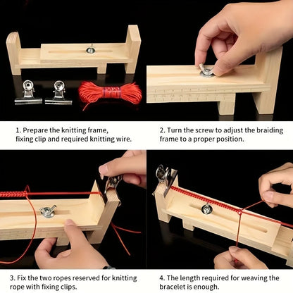 Telar de Madera para Pulseras DIY con Largo Ajustable