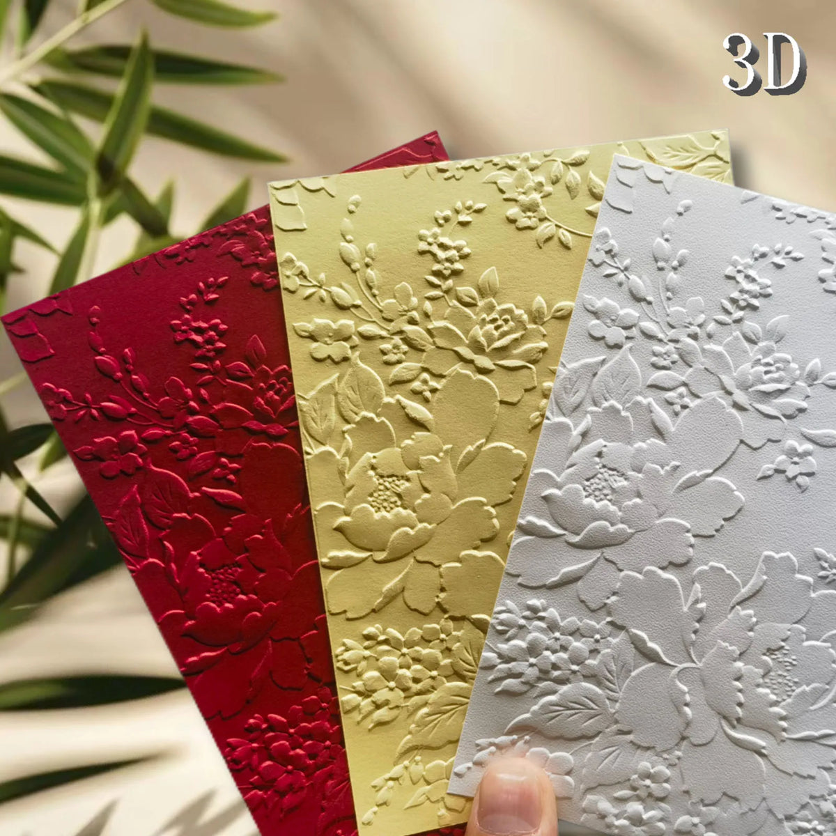 Carpeta de Embossing 3D Pinos y Hojas para Scrapbooking