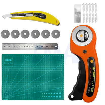 Kit Cortador Rotatorio 45mm con Base, Regla y Cuchillo de Precisión