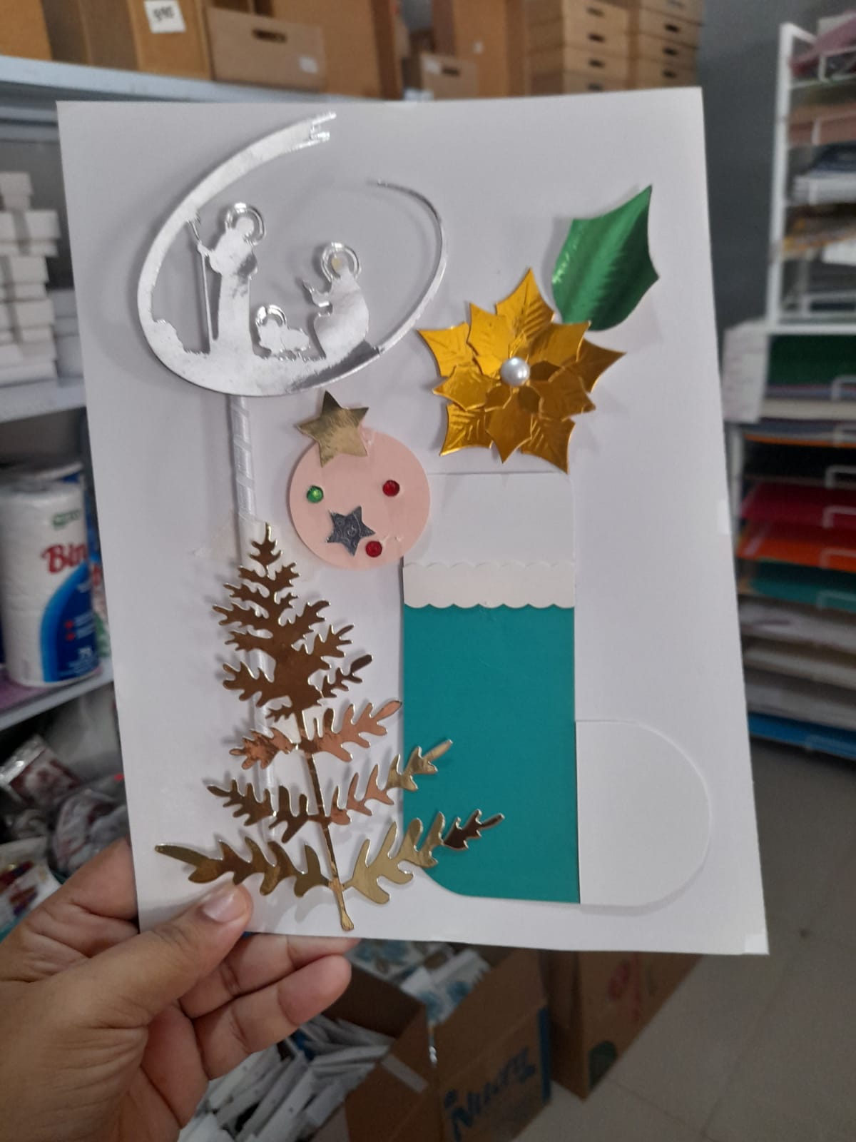 Combo de botas navideñas verde y rosada