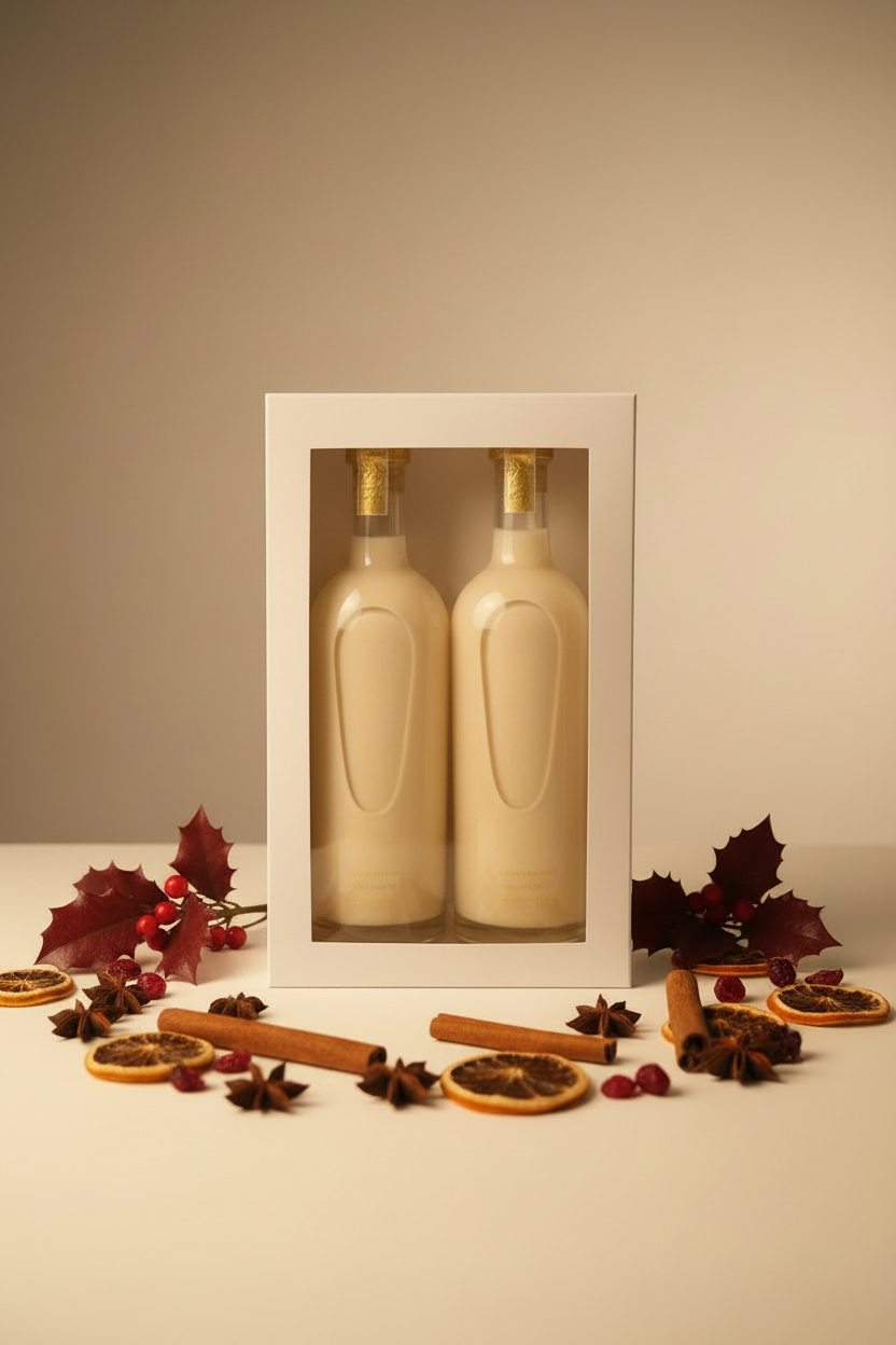 Caja para 2 botellas de ponche con ventana