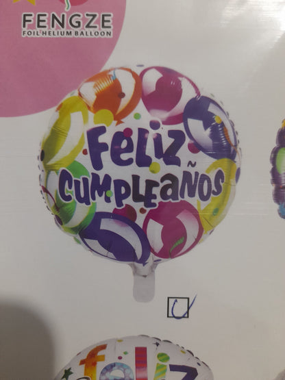 7.6 Globos feliz cumple de 18 pulg