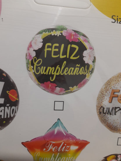 7.6 Globos feliz cumple de 18 pulg