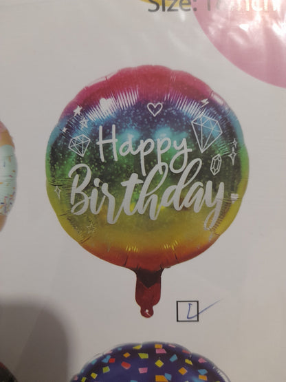 7.6 Globos feliz cumple de 18 pulg