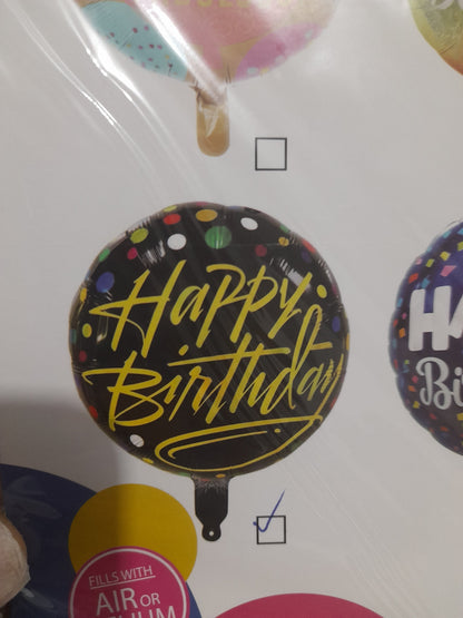 7.6 Globos feliz cumple de 18 pulg