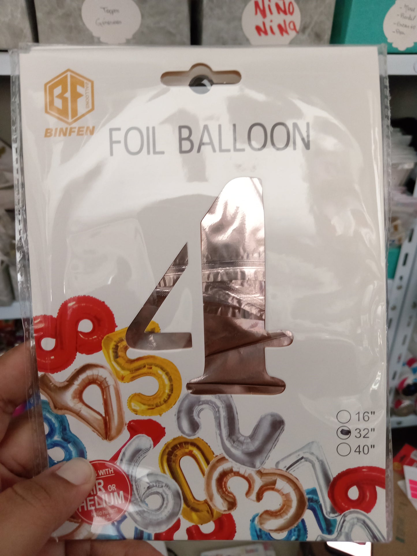 7.6 Globos metálicos 32" Números rosa gold