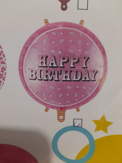 7.6 Globos feliz cumple de 18 pulg