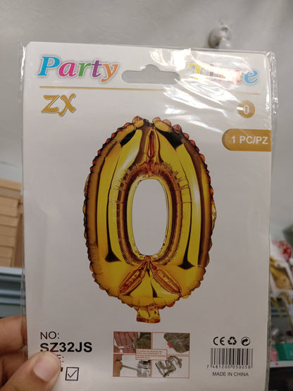7.6 Globos metálicos 32" Números dorado