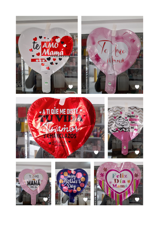 7.6 Globos metálicos 9 pulg motivo de las madres 1.8M