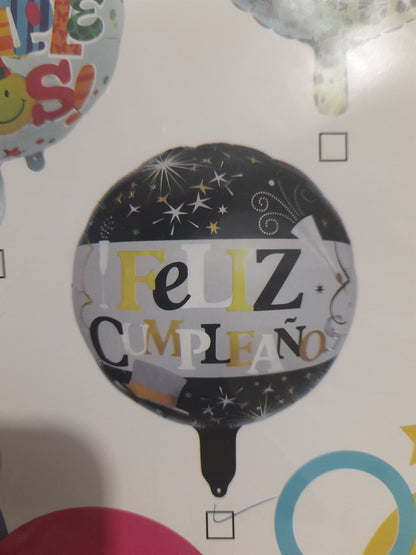 7.6 Globos feliz cumple de 18 pulg
