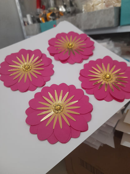 Flores margarita de cartulina de 4 pulgadas