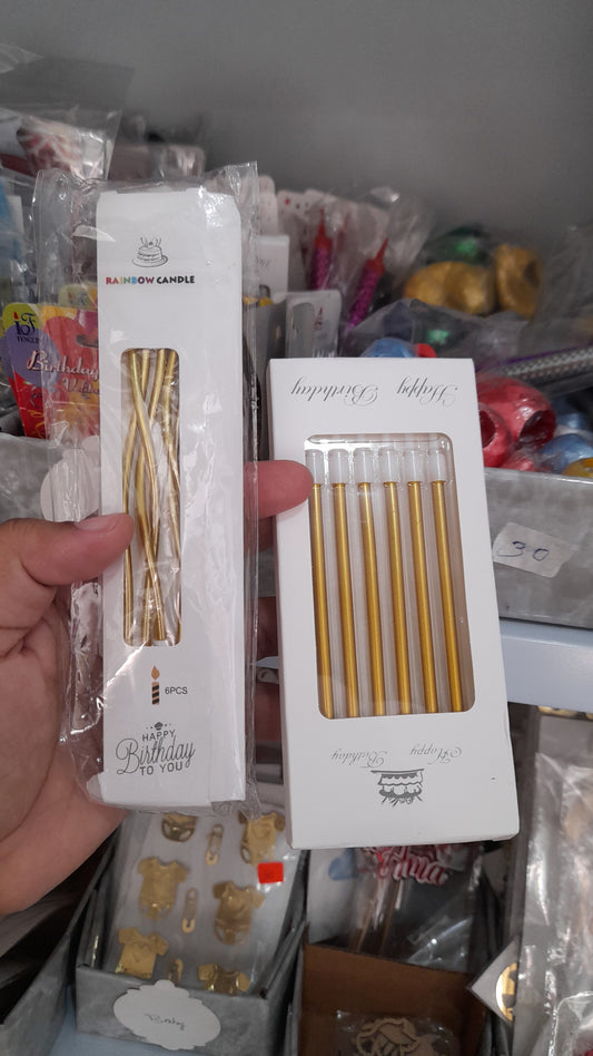 Vela de cera espiral y lisa paq. 6und luz