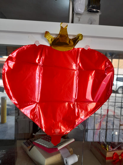 7.6 Globo metálico corazon de reyna 18pulg 1.8M