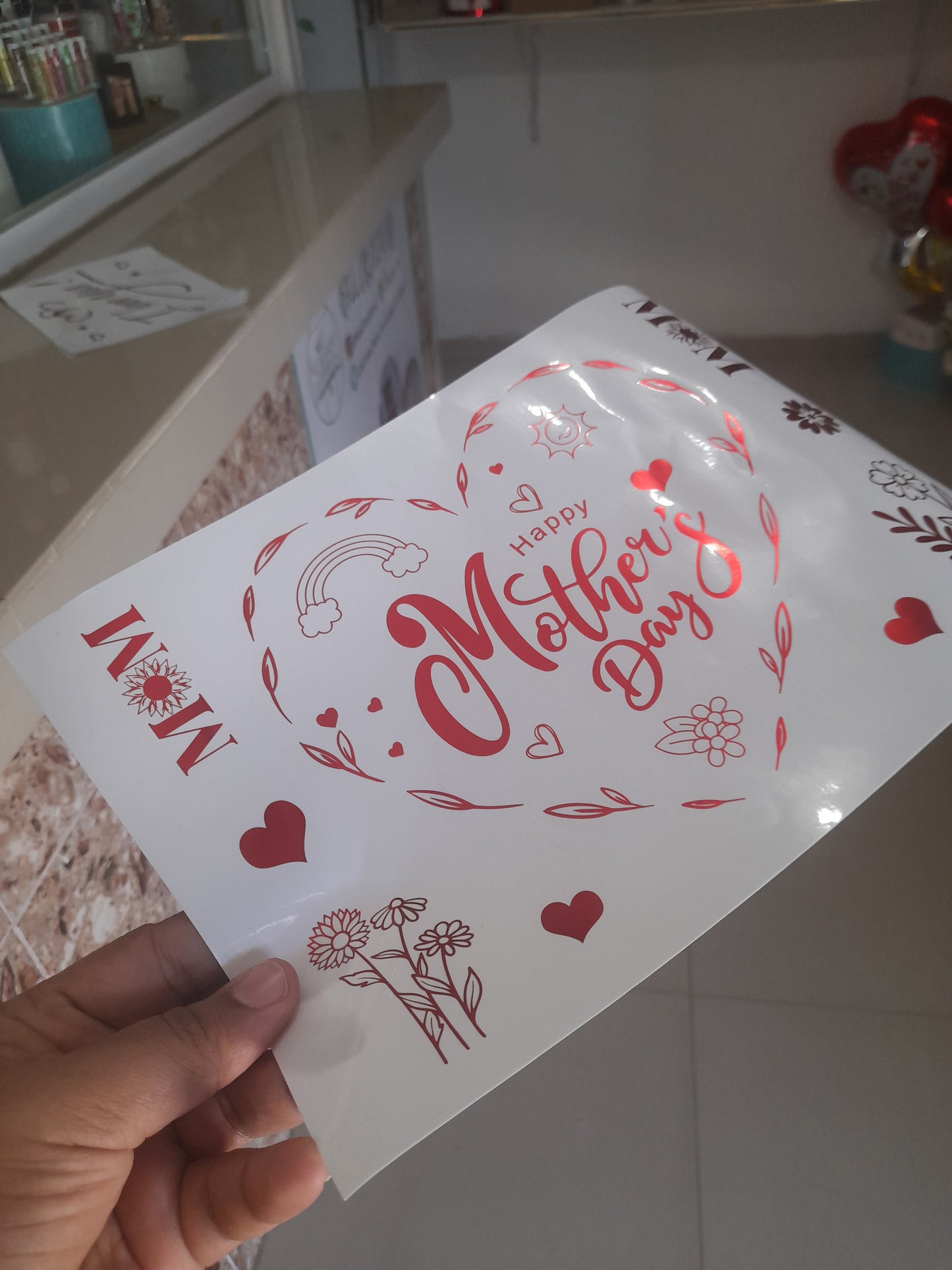 DV vinil para globos o decorar temática Madres 1.8M