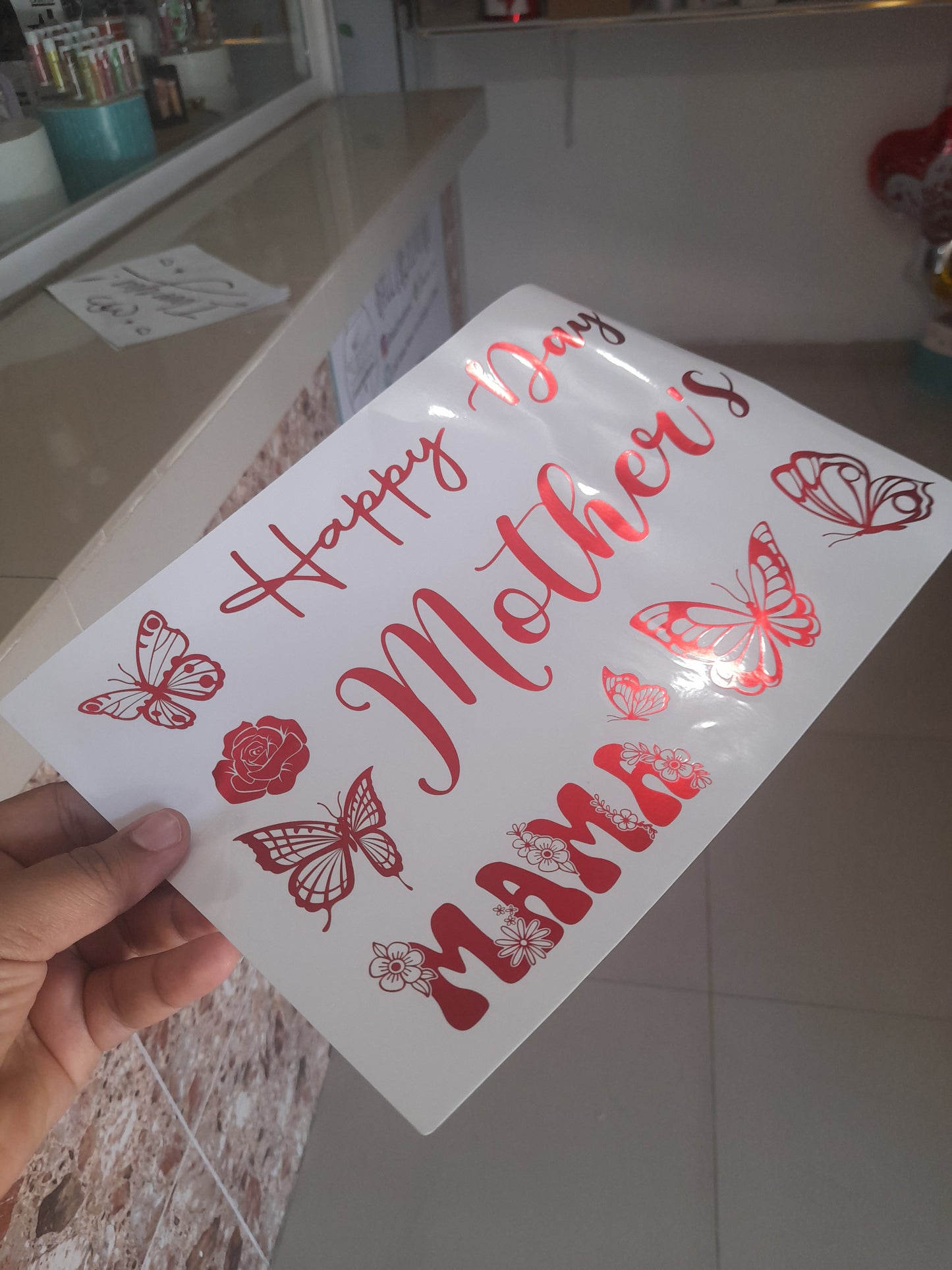 DV vinil para globos o decorar temática Madres 1.8M