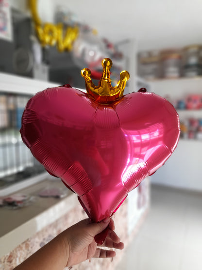 7.6 Globo metálico corazon de reyna 18pulg 1.8M