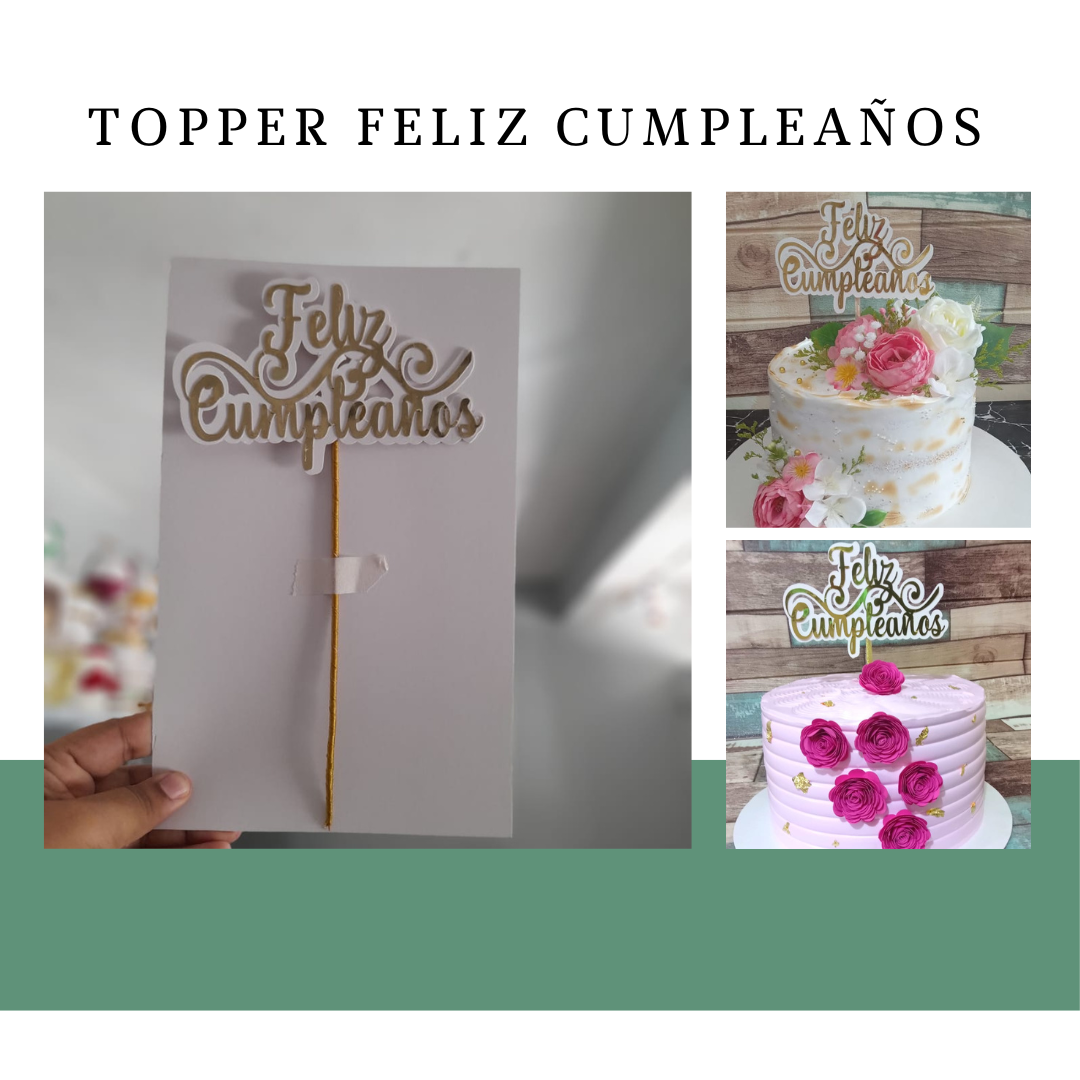 2.51 toppers feliz cumpleaños espejo fondo blanco